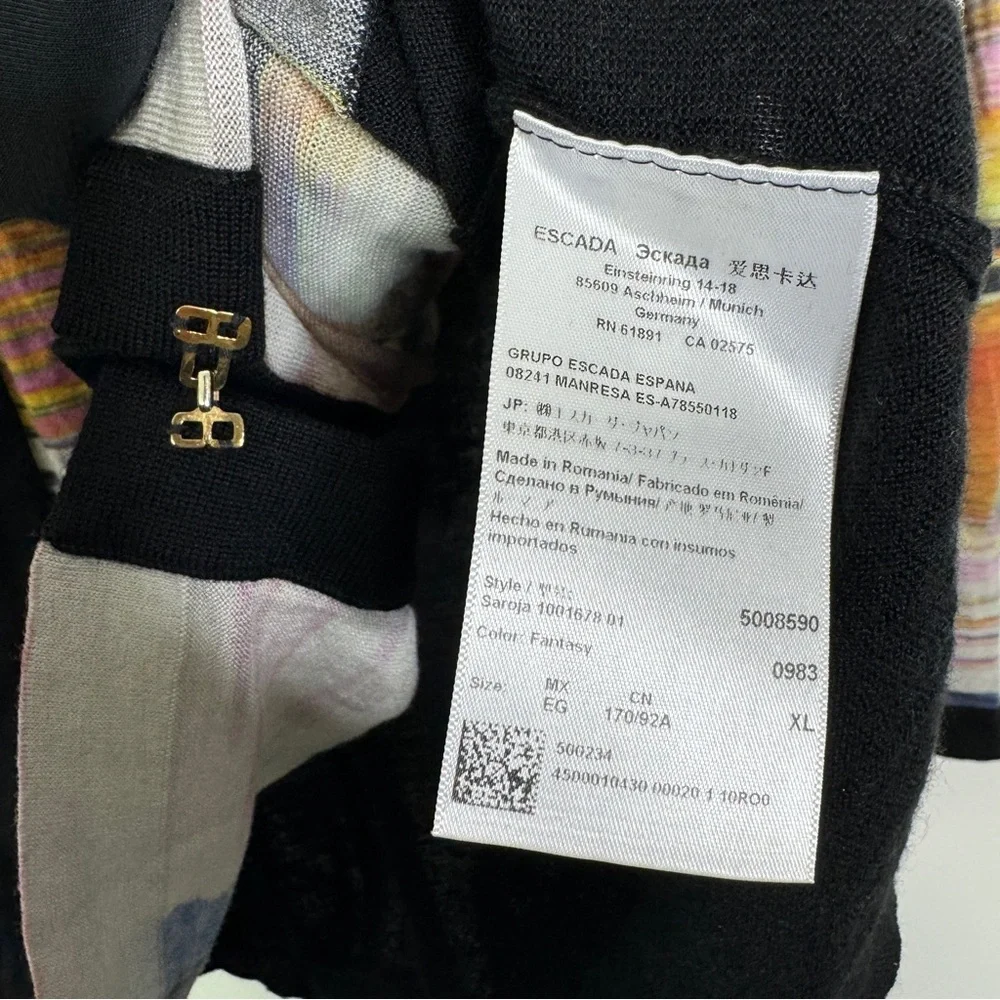 ESCADA Black Multicolor Cardigan XL - Picture 3 of 8